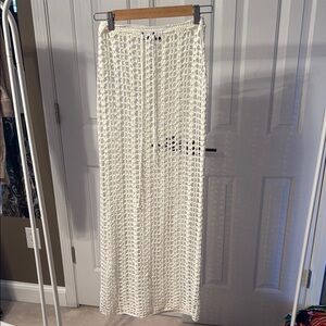 White Fox White Crochet Maxi Coverup Skirt
